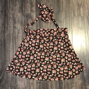 Vintage Floral Wrap Around Skirt